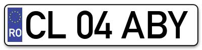 Placuta inmatriculare numar auto  CL-04-ABY, CL 04 ABY, CL04ABY