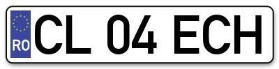 Placuta inmatriculare numar auto  CL-04-ECH, CL 04 ECH, CL04ECH