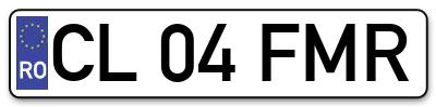Placuta inmatriculare numar auto  CL-04-FMR, CL 04 FMR, CL04FMR