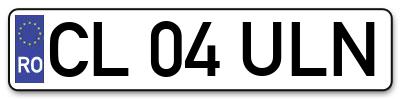 Placuta inmatriculare numar auto  CL-04-ULN, CL 04 ULN, CL04ULN