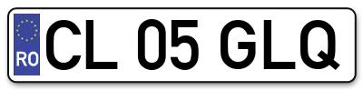 Placuta inmatriculare numar auto  CL-05-GLQ, CL 05 GLQ, CL05GLQ