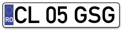 Placuta inmatriculare numar auto  CL-05-GSG, CL 05 GSG, CL05GSG
