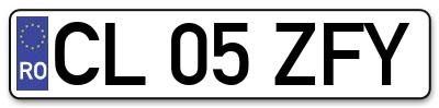Placuta inmatriculare numar auto  CL-05-ZFY, CL 05 ZFY, CL05ZFY