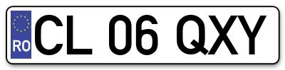 Placuta inmatriculare numar auto  CL-06-QXY, CL 06 QXY, CL06QXY