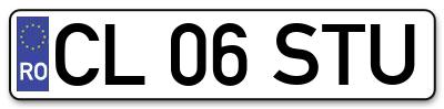 Placuta inmatriculare numar auto  CL-06-STU, CL 06 STU, CL06STU