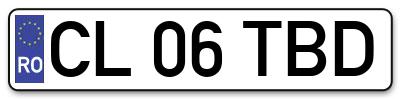 Placuta inmatriculare numar auto  CL-06-TBD, CL 06 TBD, CL06TBD