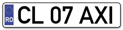 Placuta inmatriculare numar auto  CL-07-AXI, CL 07 AXI, CL07AXI