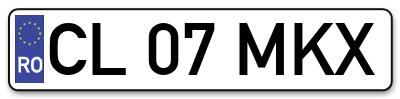 Placuta inmatriculare numar auto  CL-07-MKX, CL 07 MKX, CL07MKX