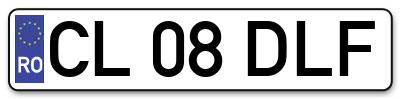 Placuta inmatriculare numar auto  CL-08-DLF, CL 08 DLF, CL08DLF