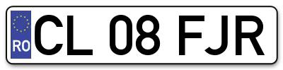 Placuta inmatriculare numar auto  CL-08-FJR, CL 08 FJR, CL08FJR