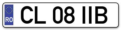Placuta inmatriculare numar auto  CL-08-IIB, CL 08 IIB, CL08IIB
