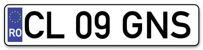 Placuta inmatriculare numar auto  CL-09-GNS, CL 09 GNS, CL09GNS