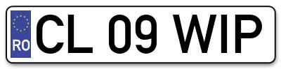 Placuta inmatriculare numar auto  CL-09-WIP, CL 09 WIP, CL09WIP