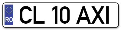 Placuta inmatriculare numar auto  CL-10-AXI, CL 10 AXI, CL10AXI