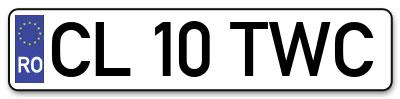 Placuta inmatriculare numar auto  CL-10-TWC, CL 10 TWC, CL10TWC