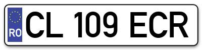 Placuta inmatriculare numar auto  CL-109-ECR, CL 109 ECR, CL109ECR