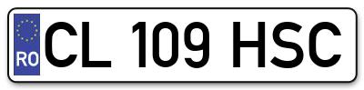 Placuta inmatriculare numar auto  CL-109-HSC, CL 109 HSC, CL109HSC
