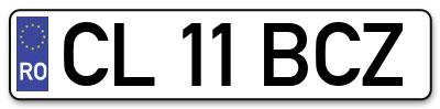 Placuta inmatriculare numar auto  CL-11-BCZ, CL 11 BCZ, CL11BCZ