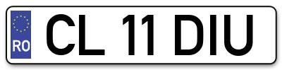 Placuta inmatriculare numar auto  CL-11-DIU, CL 11 DIU, CL11DIU