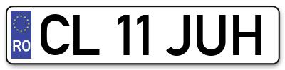 Placuta inmatriculare numar auto  CL-11-JUH, CL 11 JUH, CL11JUH