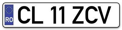 Placuta inmatriculare numar auto  CL-11-ZCV, CL 11 ZCV, CL11ZCV