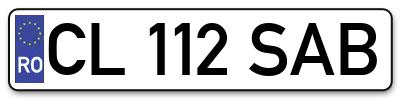 Placuta inmatriculare numar auto  CL-112-SAB, CL 112 SAB, CL112SAB