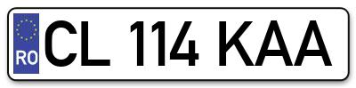 Placuta inmatriculare numar auto  CL-114-KAA, CL 114 KAA, CL114KAA