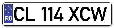 Placuta inmatriculare numar auto  CL-114-XCW, CL 114 XCW, CL114XCW
