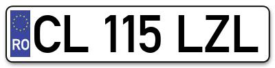 Placuta inmatriculare numar auto  CL-115-LZL, CL 115 LZL, CL115LZL