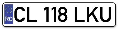 Placuta inmatriculare numar auto  CL-118-LKU, CL 118 LKU, CL118LKU