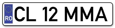 Placuta inmatriculare numar auto  CL-12-MMA, CL 12 MMA, CL12MMA