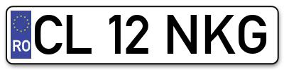 Placuta inmatriculare numar auto  CL-12-NKG, CL 12 NKG, CL12NKG