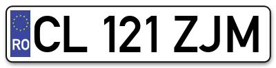 Placuta inmatriculare numar auto  CL-121-ZJM, CL 121 ZJM, CL121ZJM