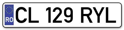 Placuta inmatriculare numar auto  CL-129-RYL, CL 129 RYL, CL129RYL