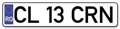 Placuta inmatriculare numar auto  CL-13-CRN, CL 13 CRN, CL13CRN