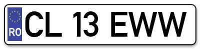 Placuta inmatriculare numar auto  CL-13-EWW, CL 13 EWW, CL13EWW