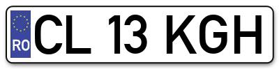 Placuta inmatriculare numar auto  CL-13-KGH, CL 13 KGH, CL13KGH