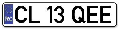 Placuta inmatriculare numar auto  CL-13-QEE, CL 13 QEE, CL13QEE