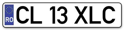 Placuta inmatriculare numar auto  CL-13-XLC, CL 13 XLC, CL13XLC