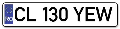 Placuta inmatriculare numar auto  CL-130-YEW, CL 130 YEW, CL130YEW