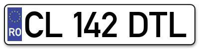 Placuta inmatriculare numar auto  CL-142-DTL, CL 142 DTL, CL142DTL