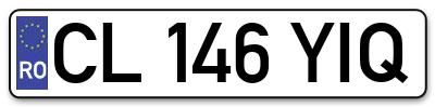 Placuta inmatriculare numar auto  CL-146-YIQ, CL 146 YIQ, CL146YIQ