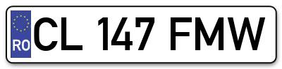 Placuta inmatriculare numar auto  CL-147-FMW, CL 147 FMW, CL147FMW