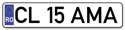 Placuta inmatriculare numar auto  CL-15-AMA, CL 15 AMA, CL15AMA