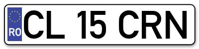 Placuta inmatriculare numar auto  CL-15-CRN, CL 15 CRN, CL15CRN