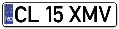Placuta inmatriculare numar auto  CL-15-XMV, CL 15 XMV, CL15XMV