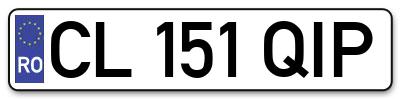 Placuta inmatriculare numar auto  CL-151-QIP, CL 151 QIP, CL151QIP