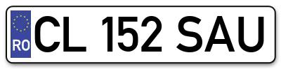 Placuta inmatriculare numar auto  CL-152-SAU, CL 152 SAU, CL152SAU