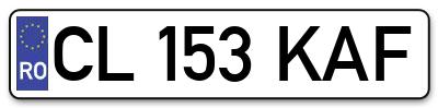 Placuta inmatriculare numar auto  CL-153-KAF, CL 153 KAF, CL153KAF
