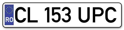 Placuta inmatriculare numar auto  CL-153-UPC, CL 153 UPC, CL153UPC